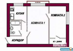 2-к квартира, вторичка, 43м2, 4/5 этаж
