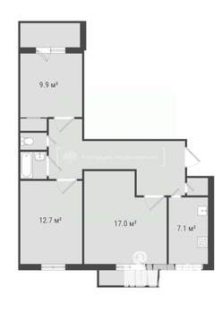 3-к квартира, вторичка, 66м2, 5/9 этаж