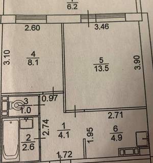 2-к квартира, вторичка, 34м2, 9/10 этаж