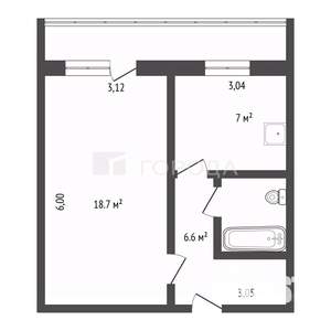 1-к квартира, вторичка, 36м2, 2/9 этаж
