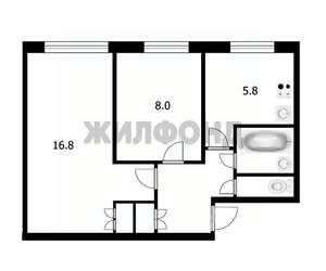 2-к квартира, вторичка, 40м2, 2/5 этаж