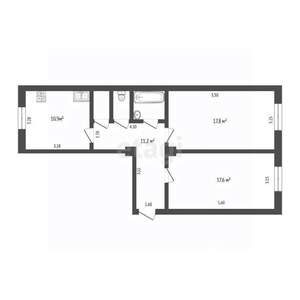 2-к квартира, вторичка, 64м2, 2/3 этаж