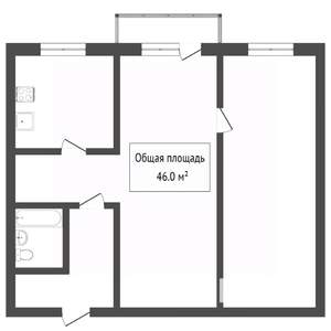 2-к квартира, вторичка, 47м2, 5/5 этаж
