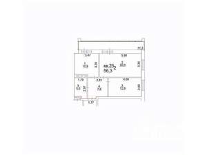 2-к квартира, вторичка, 56м2, 7/24 этаж