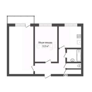2-к квартира, вторичка, 54м2, 4/9 этаж