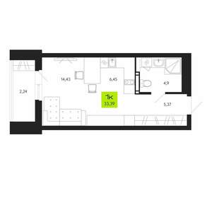 1-к квартира, вторичка, 33м2, 7/20 этаж