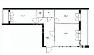2-к квартира, вторичка, 62м2, 8/10 этаж