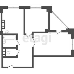 2-к квартира, вторичка, 52м2, 15/17 этаж