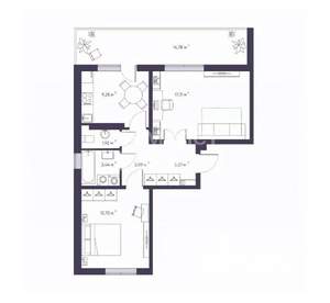 2-к квартира, вторичка, 55м2, 6/9 этаж