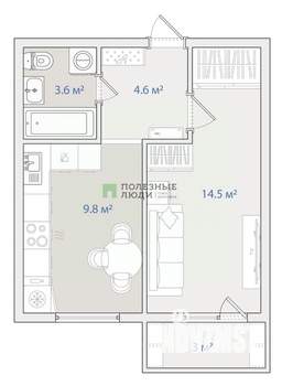 1-к квартира, вторичка, 33м2, 2/10 этаж