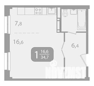 1-к квартира, вторичка, 35м2, 13/17 этаж