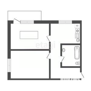 2-к квартира, вторичка, 43м2, 4/9 этаж