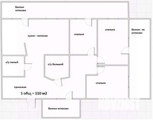 4-к квартира, вторичка, 110м2, 3/7 этаж