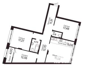 4-к квартира, вторичка, 106м2, 3/23 этаж