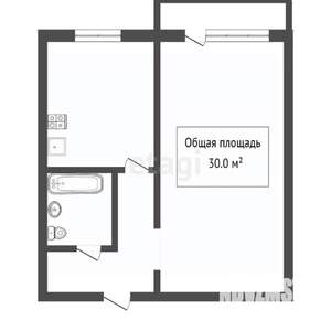 1-к квартира, вторичка, 33м2, 3/6 этаж