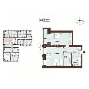 2-к квартира, вторичка, 60м2, 5/8 этаж