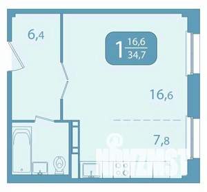 1-к квартира, вторичка, 35м2, 2/17 этаж