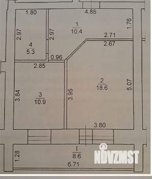 1-к квартира, вторичка, 45м2, 1/9 этаж