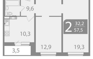 2-к квартира, вторичка, 58м2, 7/10 этаж