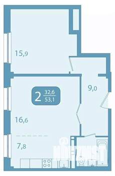 2-к квартира, вторичка, 53м2, 4/17 этаж