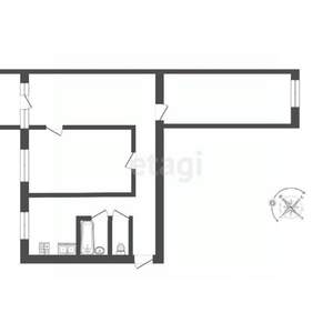 3-к квартира, вторичка, 58м2, 5/5 этаж
