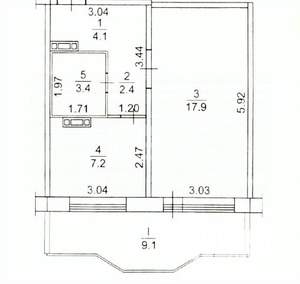 1-к квартира, вторичка, 35м2, 4/14 этаж