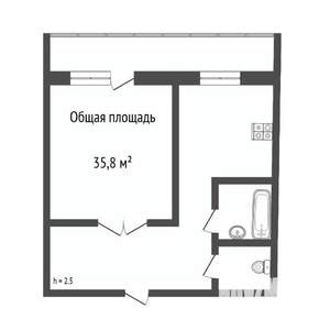 1-к квартира, вторичка, 36м2, 10/14 этаж