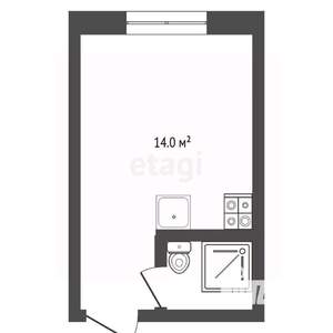 Студия квартира, вторичка, 14м2, 1/5 этаж