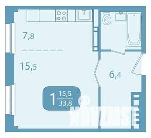 1-к квартира, вторичка, 34м2, 15/17 этаж