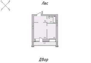 1-к квартира, строящийся дом, 33м2, 5/9 этаж