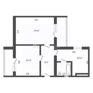 2-к квартира, вторичка, 53м2, 2/9 этаж