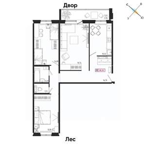 3-к квартира, вторичка, 84м2, 5/17 этаж