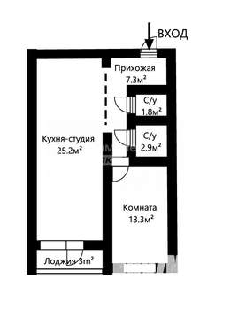 2-к квартира, вторичка, 51м2, 16/19 этаж