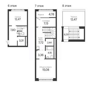 2-к квартира, вторичка, 78м2, 6/22 этаж