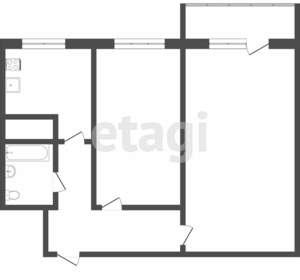 2-к квартира, вторичка, 44м2, 1/5 этаж