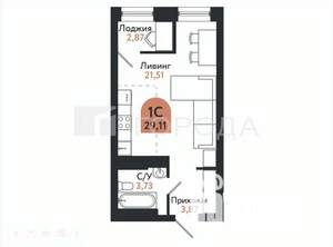 Студия квартира, вторичка, 29м2, 19/26 этаж