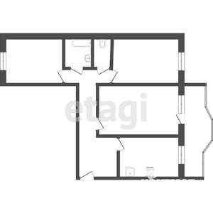 3-к квартира, вторичка, 60м2, 1/17 этаж