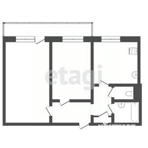 2-к квартира, вторичка, 53м2, 6/10 этаж