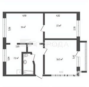 3-к квартира, вторичка, 59м2, 3/5 этаж