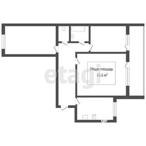 3-к квартира, вторичка, 62м2, 9/9 этаж