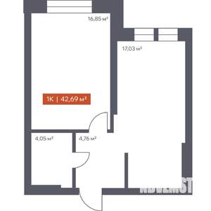 1-к квартира, вторичка, 43м2, 8/30 этаж