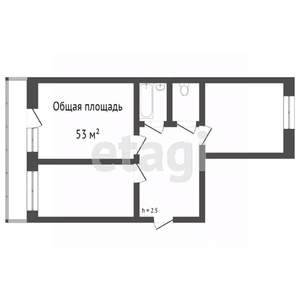 3-к квартира, вторичка, 57м2, 5/5 этаж