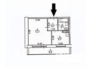1-к квартира, вторичка, 26м2, 10/10 этаж