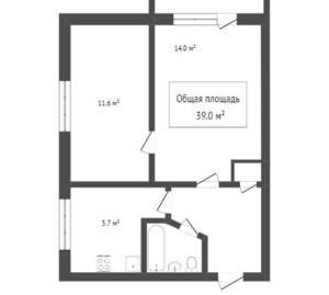 2-к квартира, вторичка, 39м2, 2/5 этаж