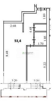 2-к квартира, вторичка, 54м2, 7/10 этаж