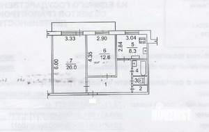 2-к квартира, вторичка, 55м2, 7/9 этаж