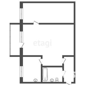 2-к квартира, вторичка, 44м2, 1/5 этаж