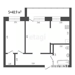 2-к квартира, вторичка, 49м2, 2/10 этаж