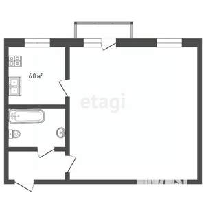 2-к квартира, вторичка, 44м2, 5/5 этаж