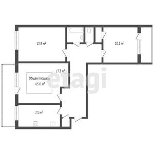 3-к квартира, вторичка, 66м2, 4/9 этаж